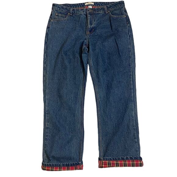 Plus Size Natural Reflections Plaid Lined Jeans Size 16 - Picture 1 of 5
